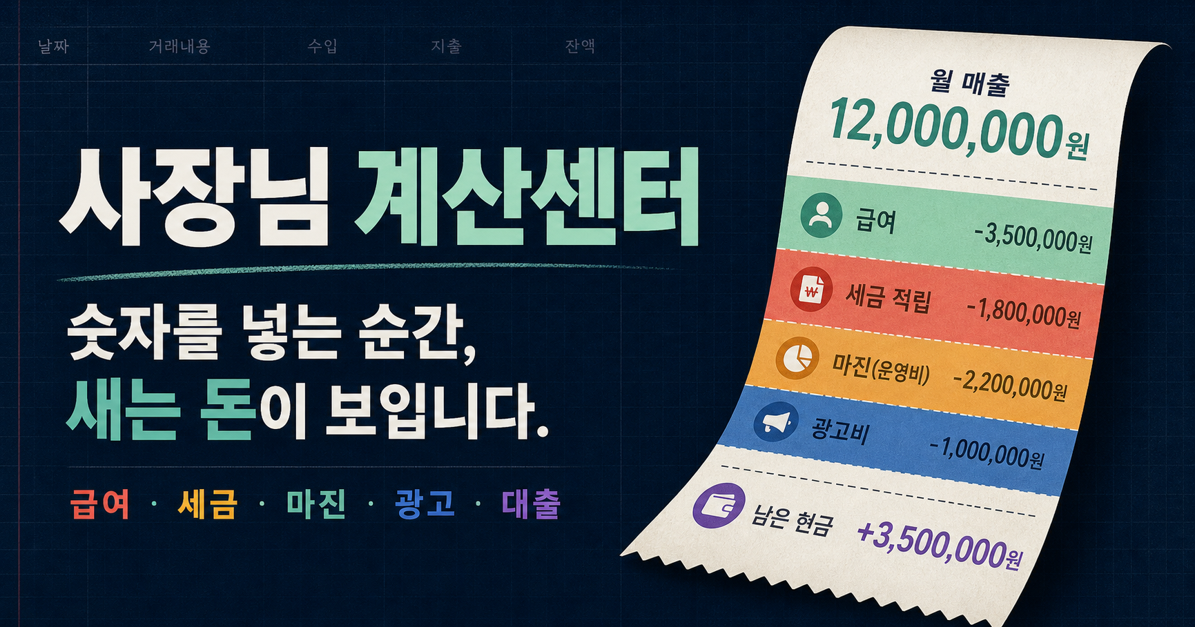 사업자 계산센터 서비스 화면